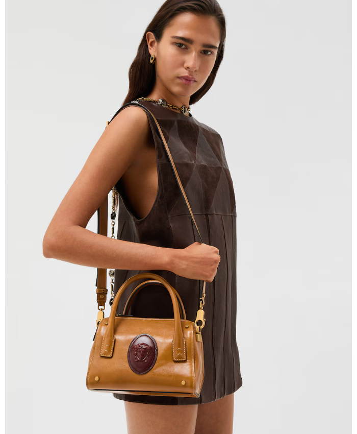 Roomy Small Leather Boston Bag