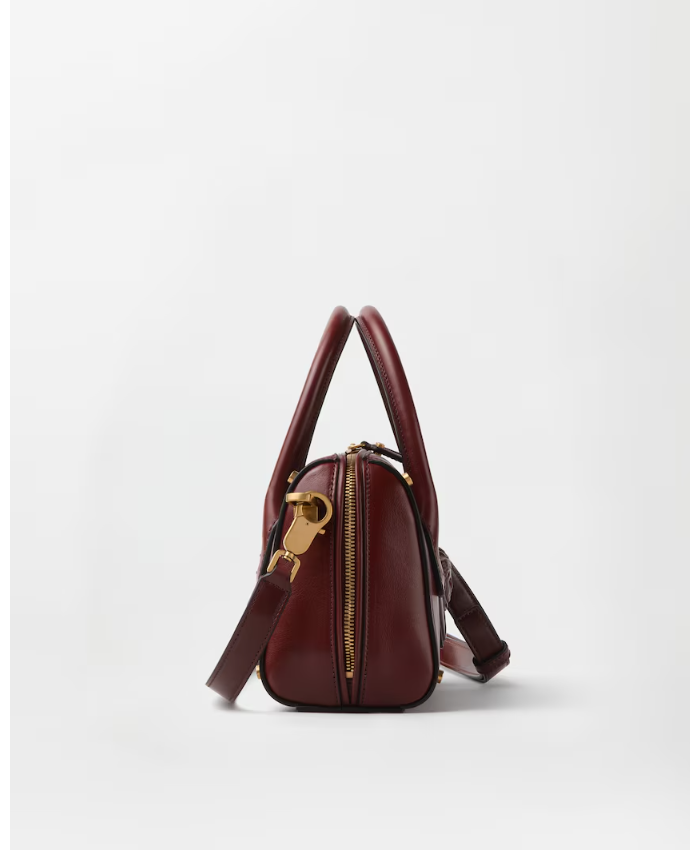 Roomy Small Leather Boston Bag