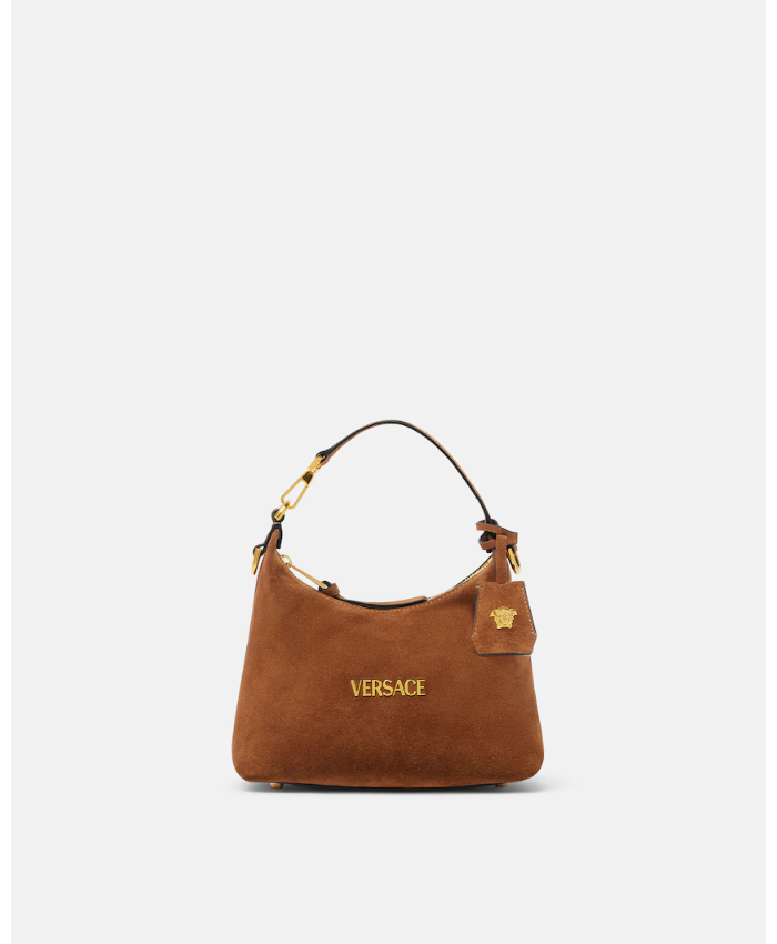 Versace Tag Suede Hobo Bag