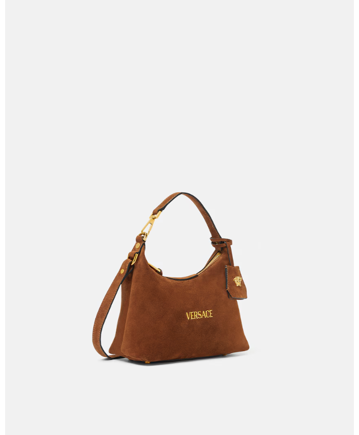 Versace Tag Suede Hobo Bag