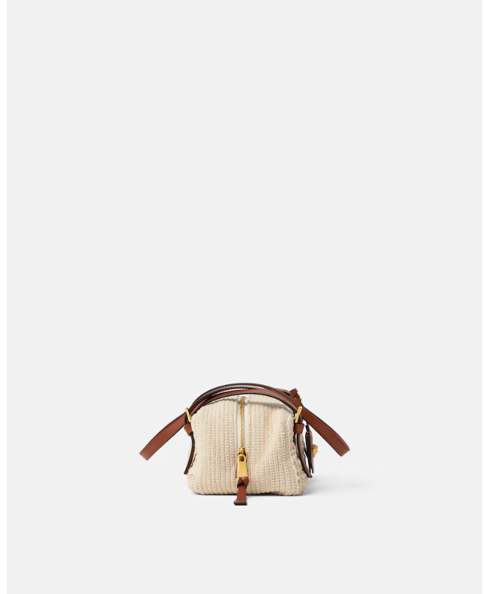 Versace Tag Raffia Bowling Bag