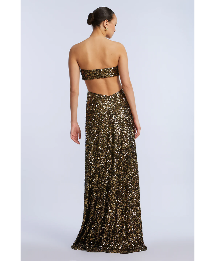 Sequin Strapless Gown
