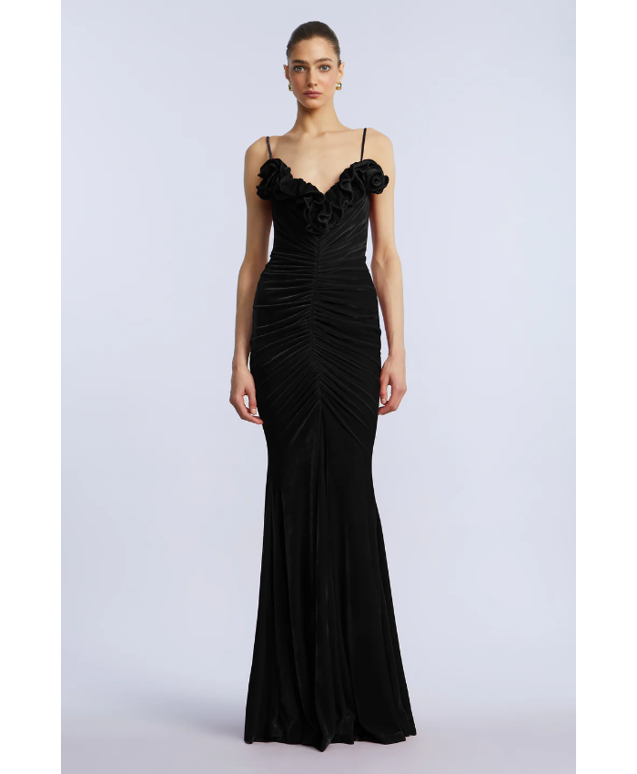 Ruffle Velvet Gown