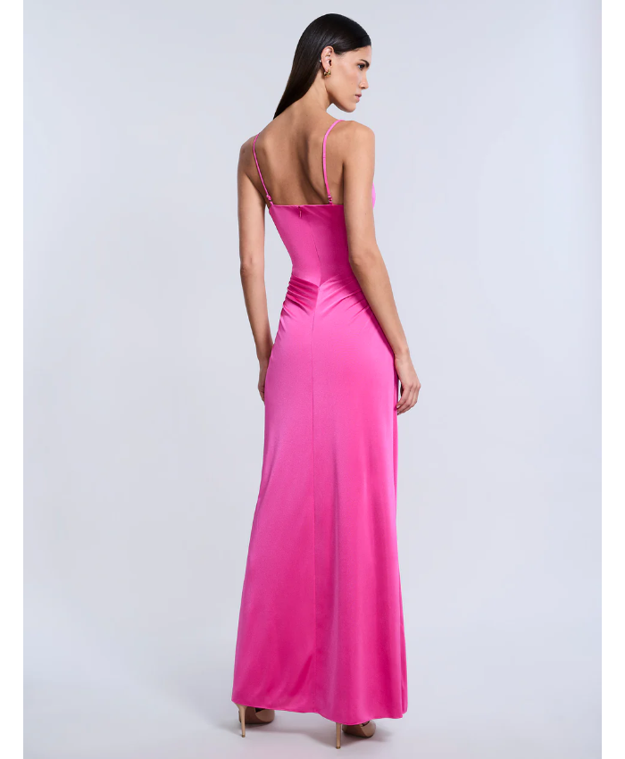 Cowl Draped Gown With Twist