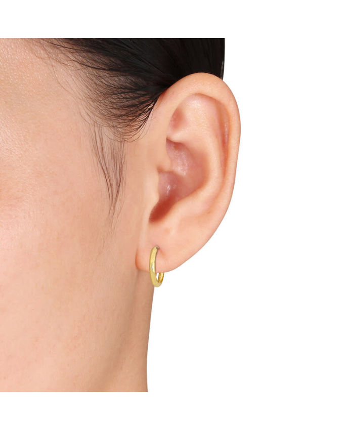 Amour 15mm Hoop Earrings in 14k Yellow Gold