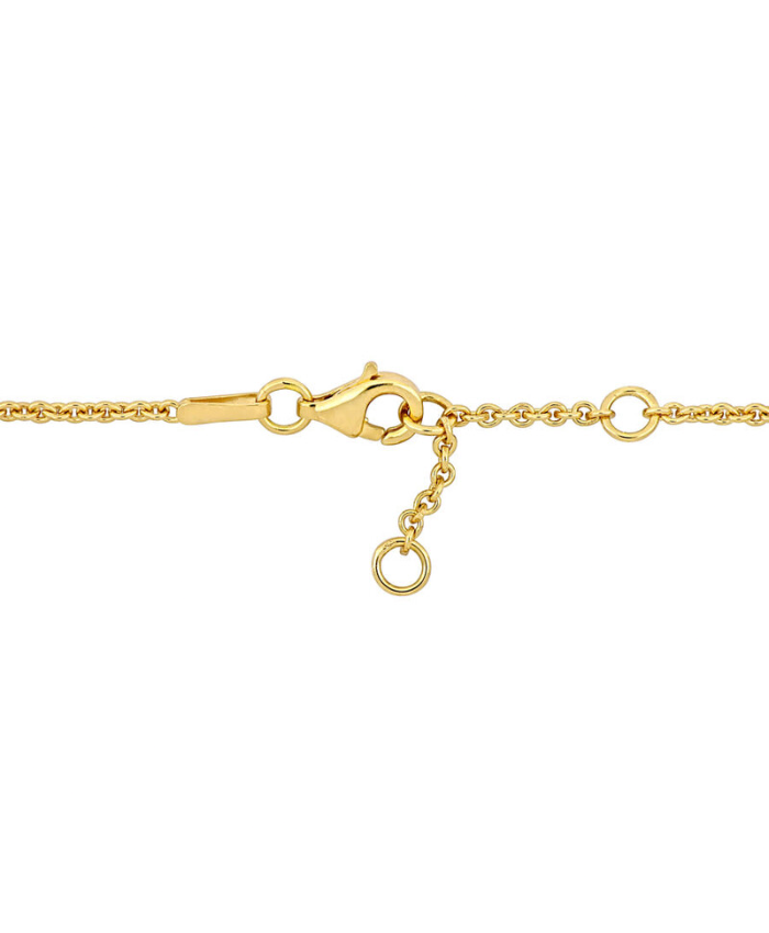 Mom Heart & Key Charm Bracelet In 18k Yellow Plated Sterling Silver - 7in.