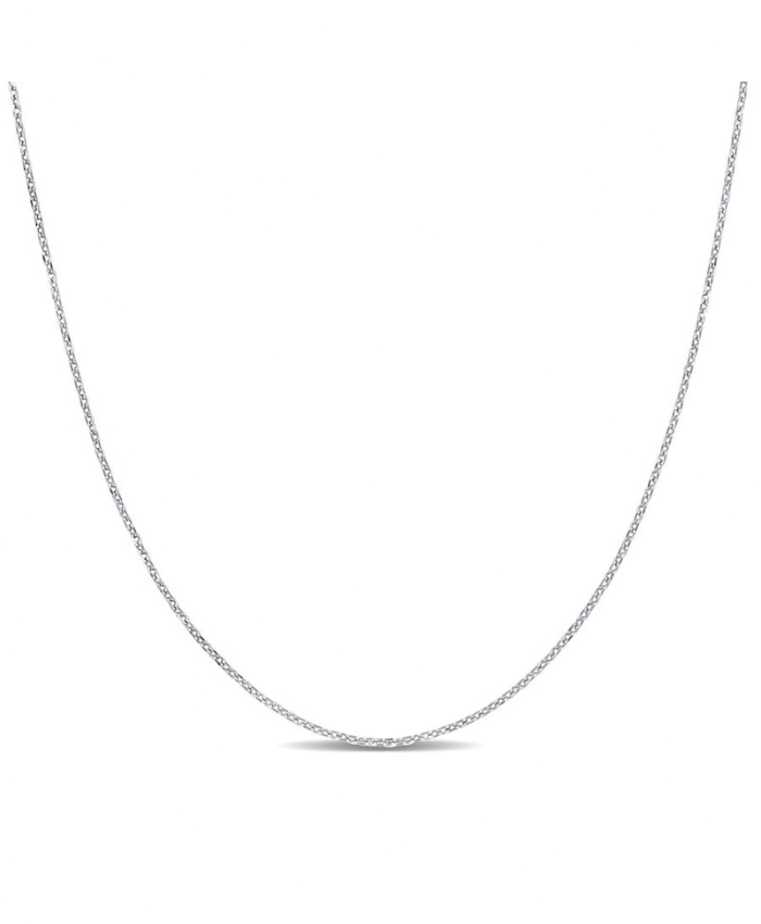 Amour 0.7mm Diamond-cut Cable Chain Necklace In 14K White Gold - 16 In