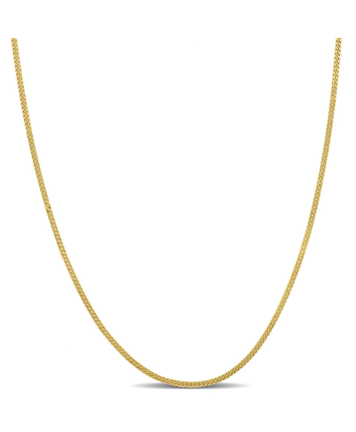 Amour 1mm Diamond Cut Flat Curb Link Chain Necklace In 14k Yellow Gold- 16 In