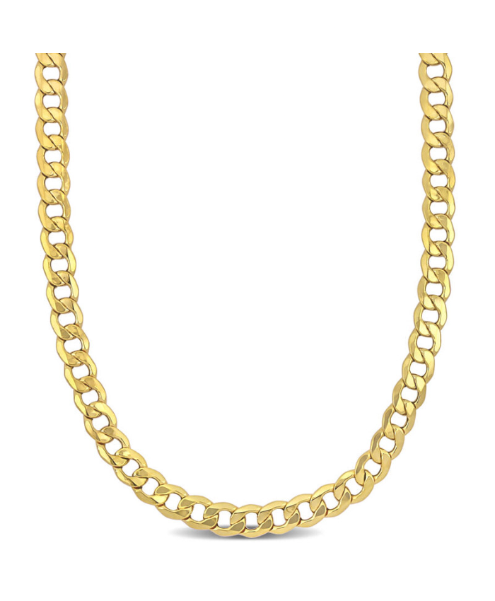 Amour Men's 20 Inch Curb Link Chain Necklace In 10K Yellow Gold (7 Mm)