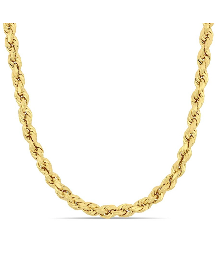 Amour 18 Inch Rope Chain Necklace In 14K Yellow Gold (5 Mm)