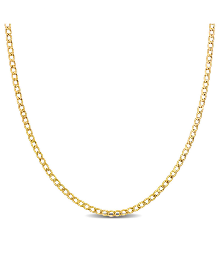 Amour 2.3mm Curb Link Chain Necklace in 10k Yellow Gold - 18 in