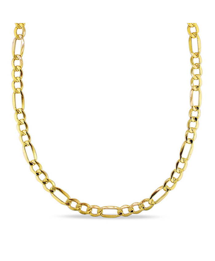Amour Men's 7mm Figaro Link Chain Necklain In 10k Yellow Gold - 20 In