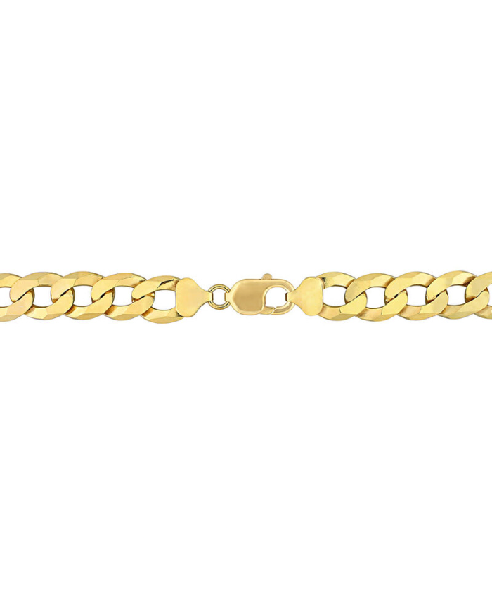 Amour 12.5mm Flat Curb Chain Bracelet In Yellow Plated Sterling Silver, 9 In