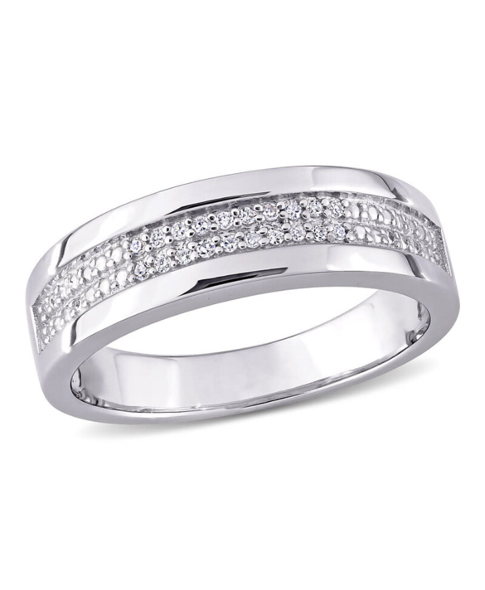 1/10 CT TW Diamond Men's Ring In Sterling Silver