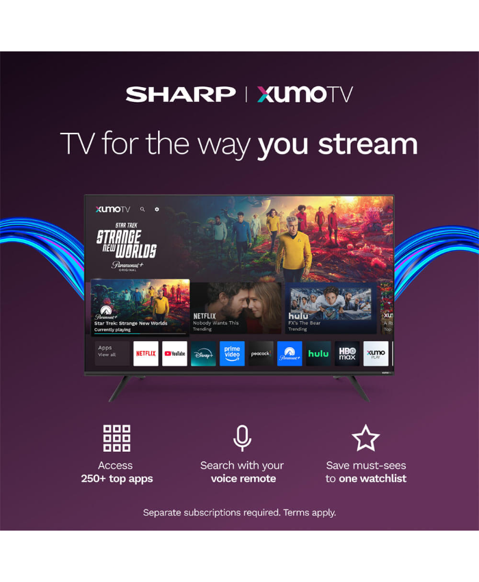 Sharp 50 inch Class Aquos QLED 4K Ultra HD Xumo Smart TV