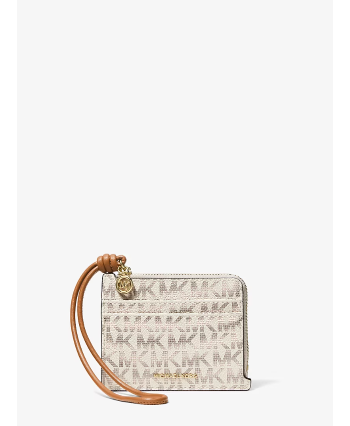 Jet Set Small Signature Logo Card Case Wristlet