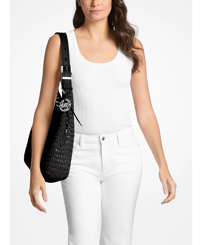 Nolita Large Crocheted Hobo Shoulder Bag