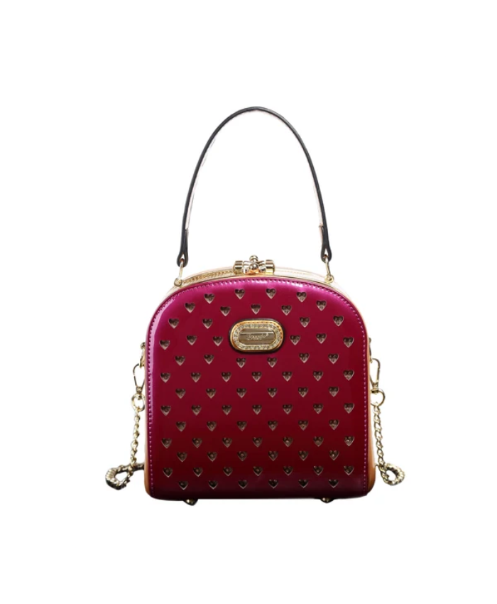 Brangio Italy Elegant Heart-Embellished Top Handle Bag
