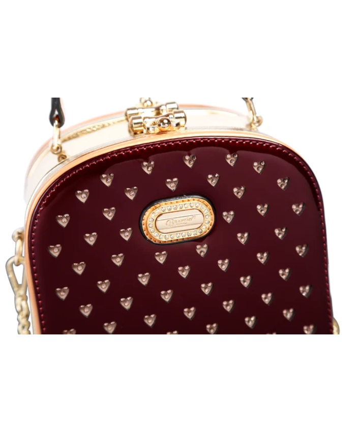 Brangio Italy Elegant Heart-Embellished Top Handle Bag