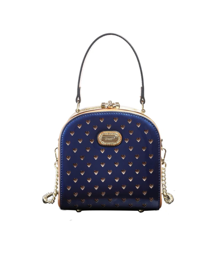 Brangio Italy Elegant Heart-Embellished Top Handle Bag