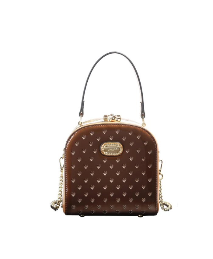 Brangio Italy Elegant Heart-Embellished Top Handle Bag