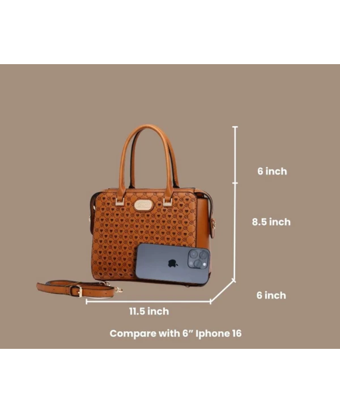 Brangio Italy Monogram Designer Signature Satchel Bag