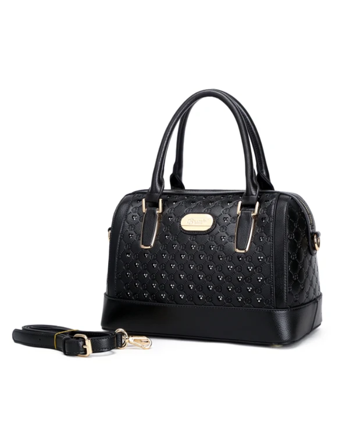 Brangio Italy Monogram Embossed Dome Handbag