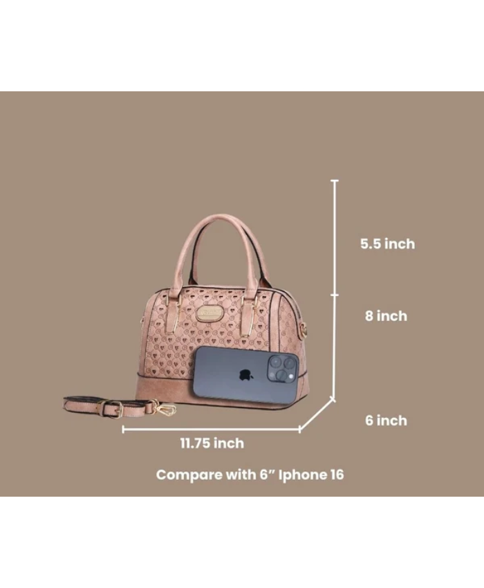 Brangio Italy Monogram Embossed Dome Handbag