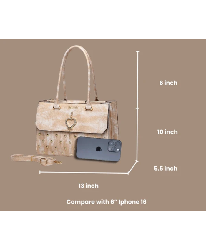 Brangio Italy Elegant Glow Heart Satchel Bag