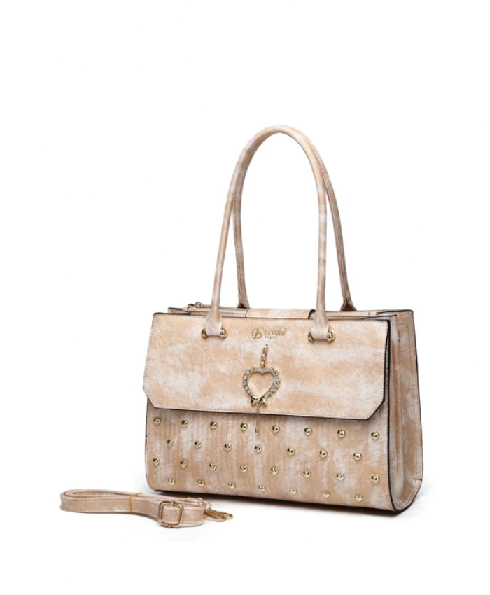Brangio Italy Elegant Glow Heart Satchel Bag