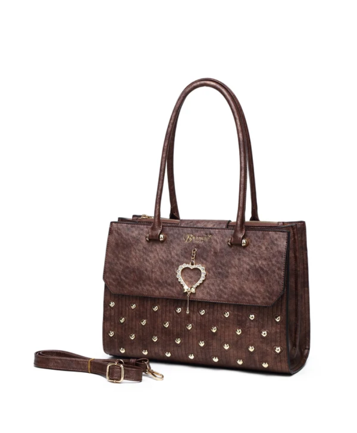 Brangio Italy Elegant Glow Heart Satchel Bag