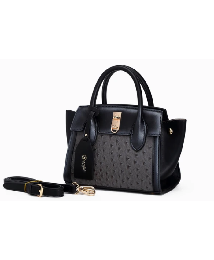 Brangio Italy Ostrich Texture Embossed Designr Mini Bag