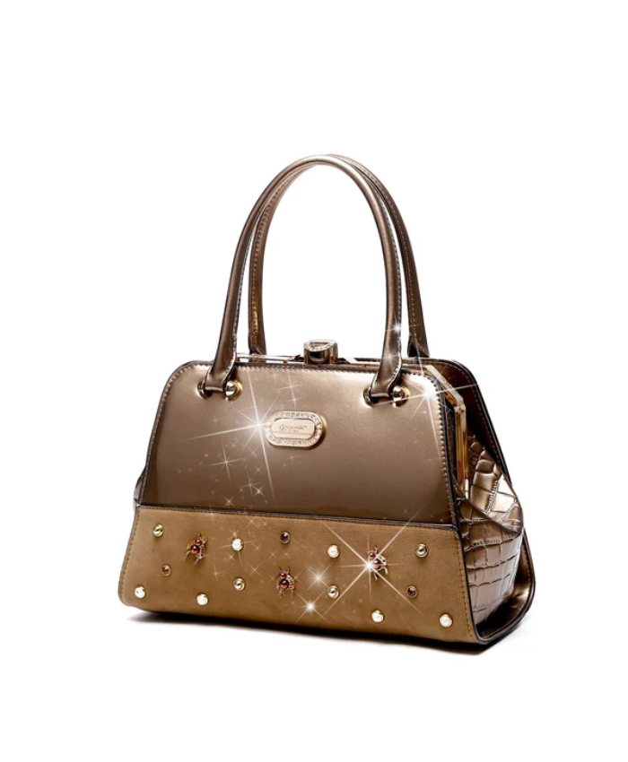 Brangio Italy Patent Leather Designer Satchel Bag