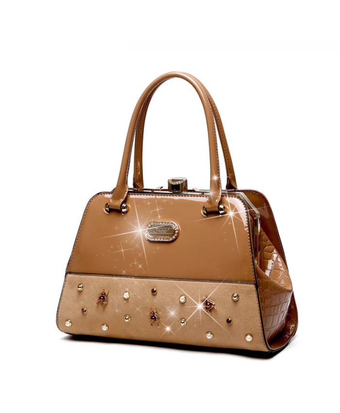 Brangio Italy Patent Leather Designer Satchel Bag