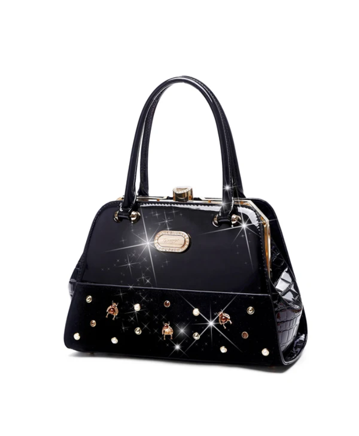 Brangio Italy Patent Leather Designer Satchel Bag