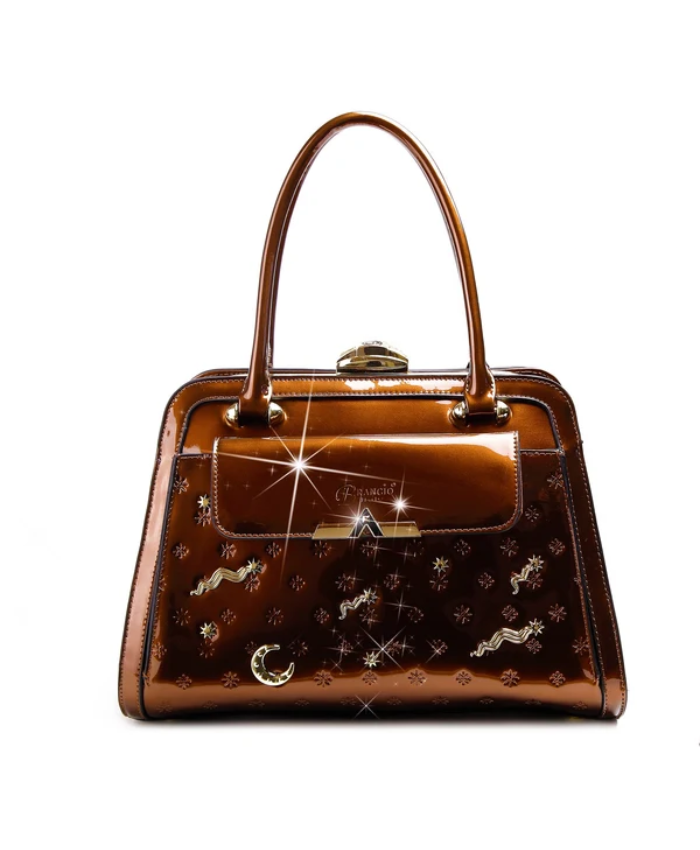Brangio Italy Luxury Celestial Metallic Satchel Bag
