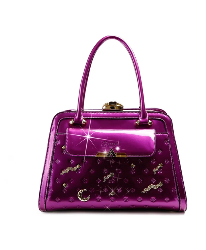 Brangio Italy Luxury Celestial Metallic Satchel Bag