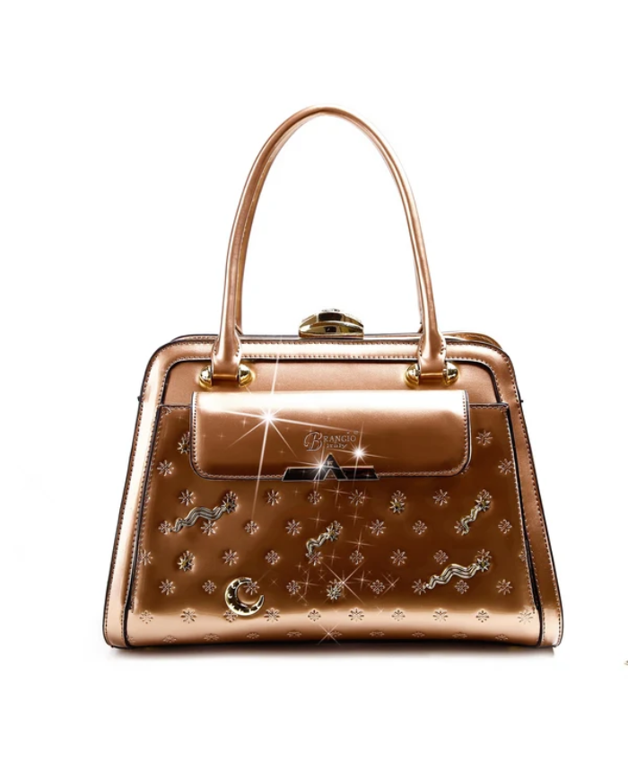 Brangio Italy Luxury Celestial Metallic Satchel Bag