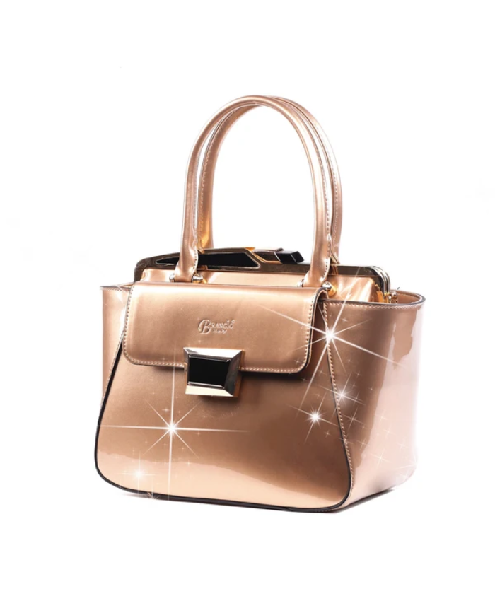 Brangio Italy Geometric Accent Designer Handbag