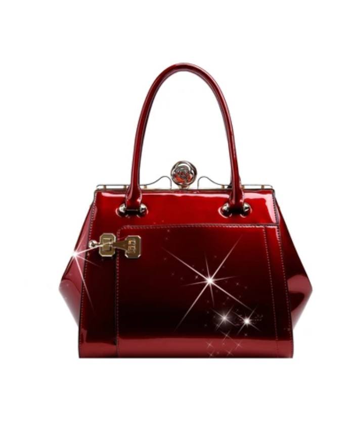 Brangio Italy Luxury Glossy Metallic Satchel Bag