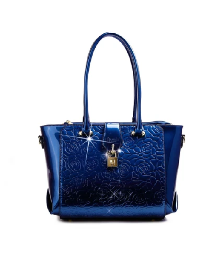 Brangio Italy Elegant Floral Embossed Designer Handbag