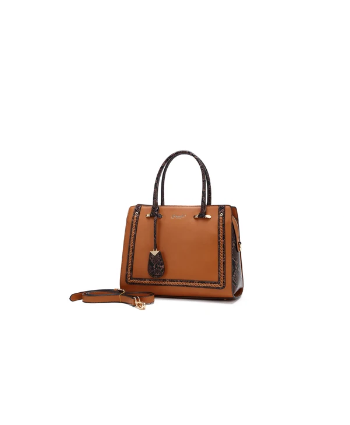 Brangio Italy Satchel Designer Structured Tote Handbag