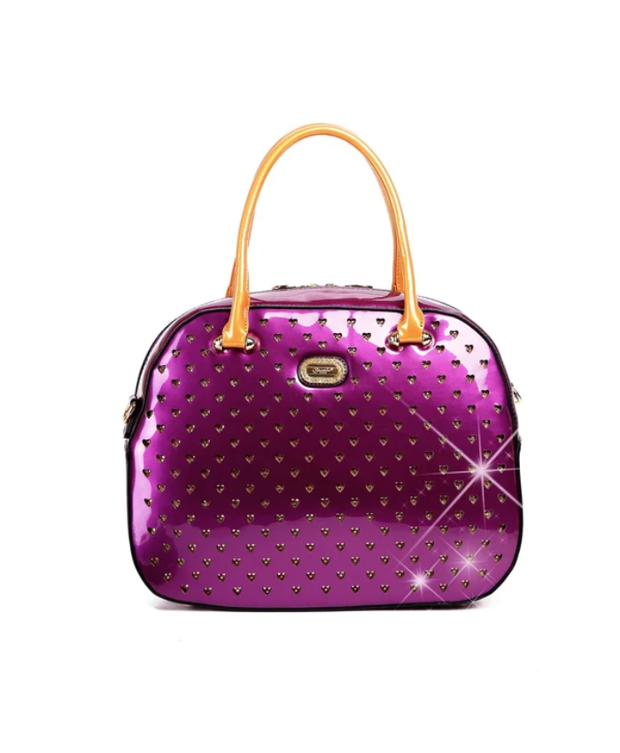 Brangio Vegan Leather Retro Crystal Overnight Latch On Bag