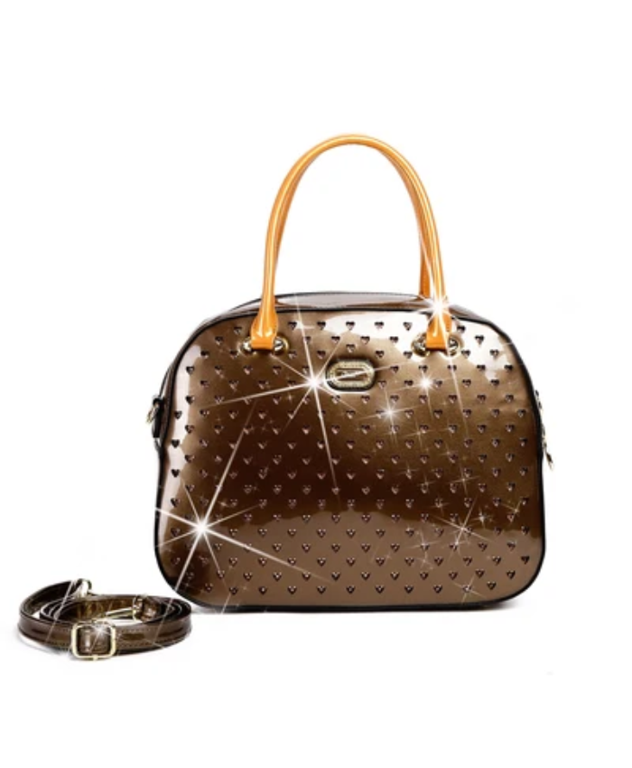 Brangio Vegan Leather Retro Crystal Overnight Latch On Bag