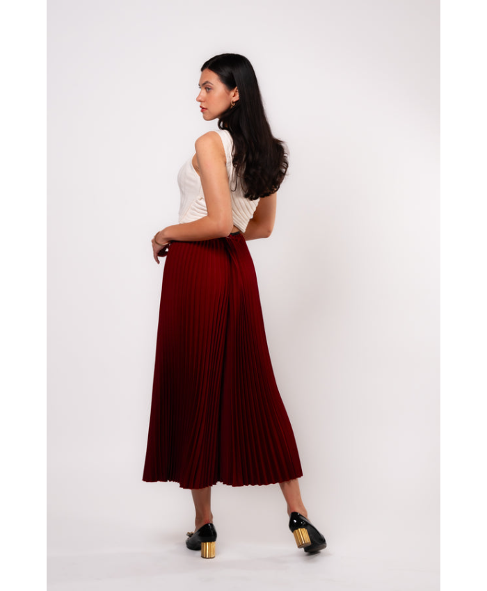 Brangio Italy Vintage Luxe Pleated Palazzo Skort