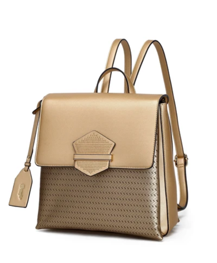Brangio Italy Woven Luxury Metallic Fashion Backpack
