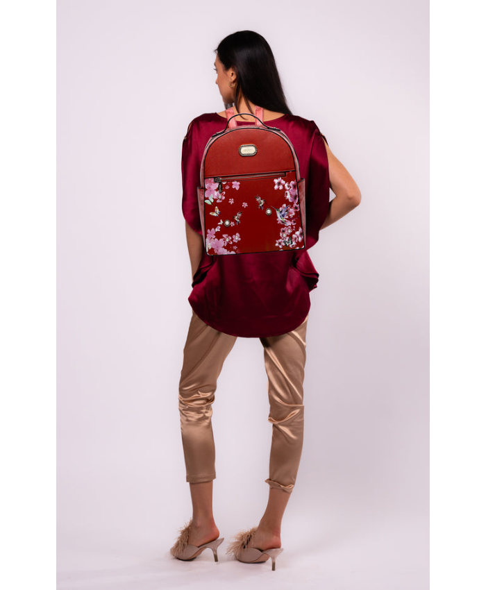 Brangio Italy Vintage Floral & Hummingbird Backpack