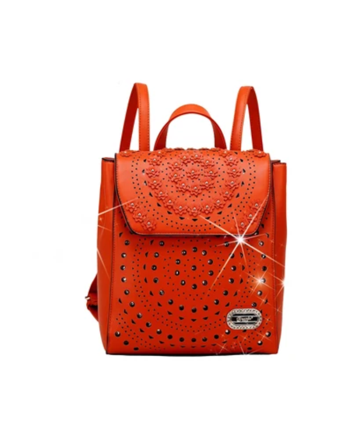 Brangio Italy Sparkling Floral Embellish 3D Flower Backpack
