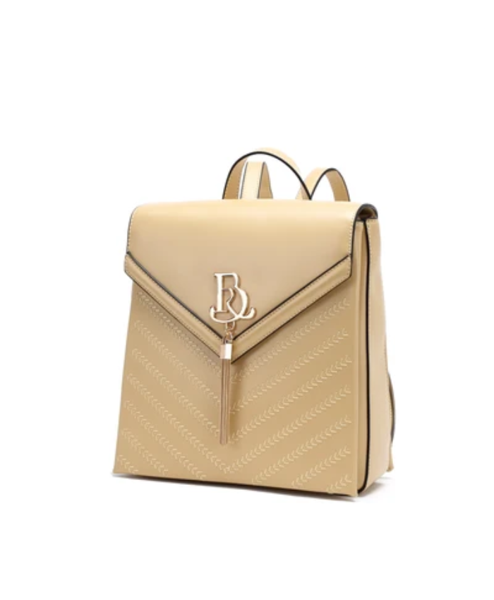 Brangio Italy Elegant Chevron Vegan Leather Backpack