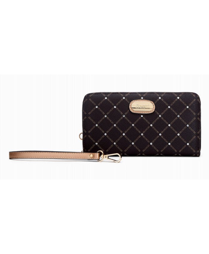 Brangio Italy Stylish Monogram Zippered Wristlet Wallet